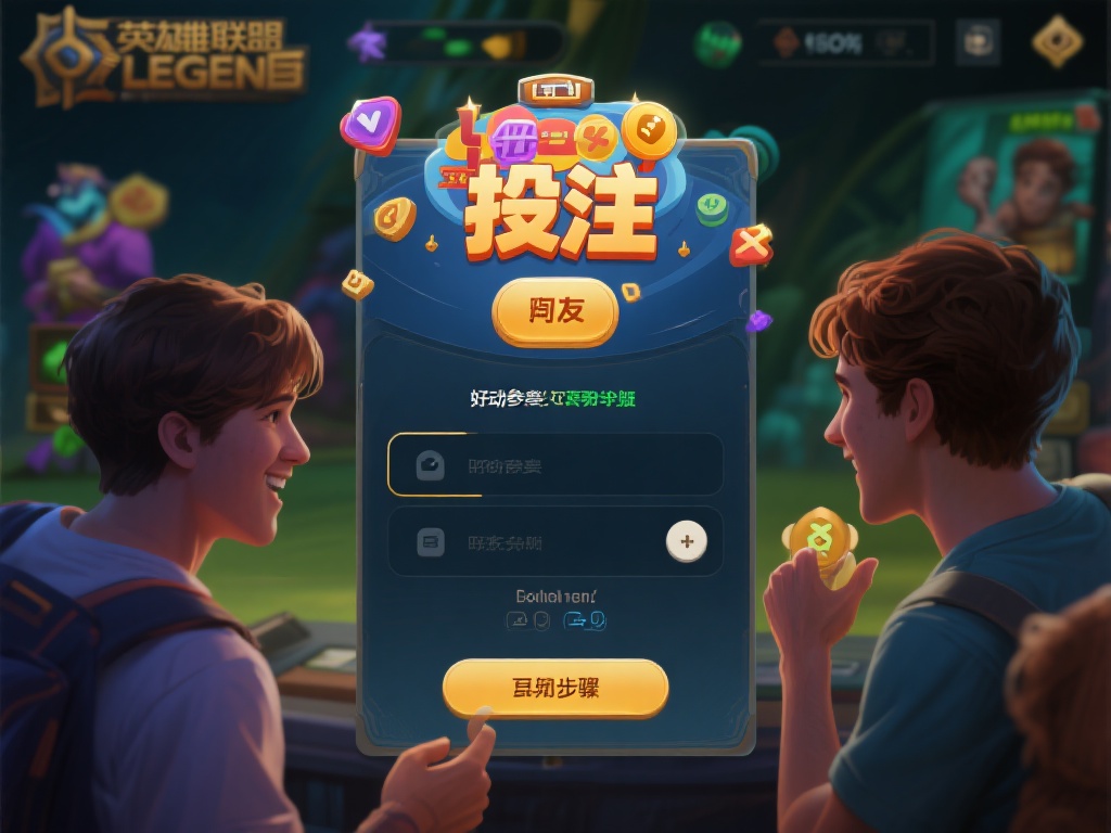 要在《英雄联盟》中与好友互动并参与类似“投注”的活